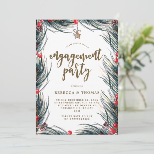 winterbessen met verlofpartij kaart (Staand voorkant)