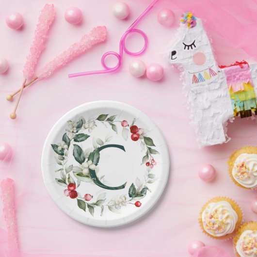 Winterbessen Monogram C papier Bord (Feest)
