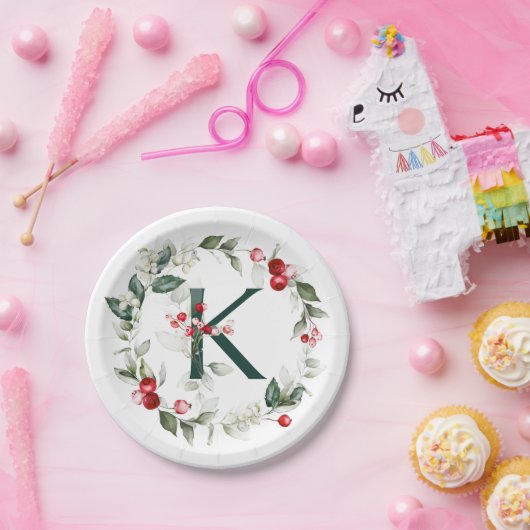 Winterbessen Monogram K papier Bord (Feest)