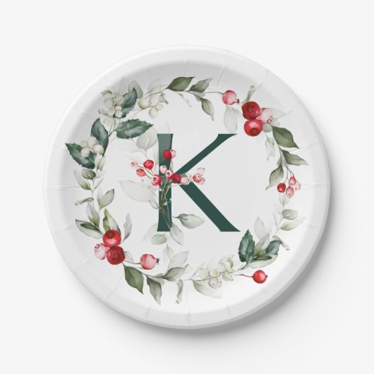 Winterbessen Monogram K papier Bord (Voorkant)