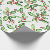 Winterbessen patroon cadeaupapier (Hoek)