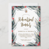 Winterbessen Pine Repetitie Diner Uitnodiging (Voorkant)