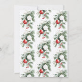 Winterbessen Rode Ornamenten Kerstfeest Kaart (Achterkant)