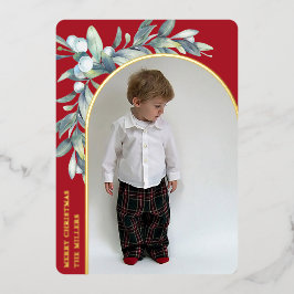 Winterbessen Rood Gebogen Foto Folie Feestdagenkaart