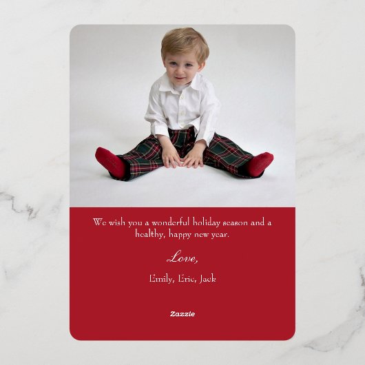 Winterbessen Rood Gebogen Foto Folie Feestdagenkaart (Achterkant)