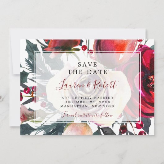 winterbessen Save the Date kaart uitnodiging (Voorkant)