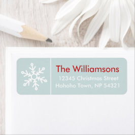 Winterbessen Sneeuwvlok Coördinaat op Icy Blue Etiket