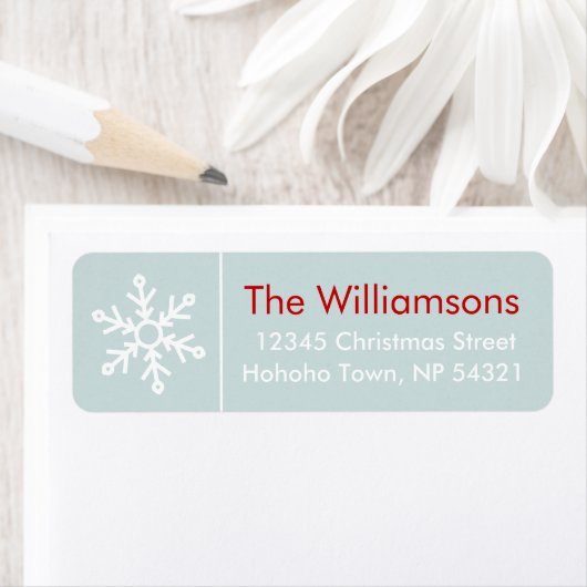 Winterbessen Sneeuwvlok Coördinaat op Icy Blue Etiket (Insitu)