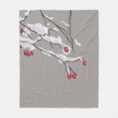 Winterbessen takken bedekt met sneeuw fleece deken (Voorkant)