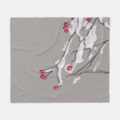 Winterbessen takken bedekt met sneeuw fleece deken (Voorkant (Horizontaal))