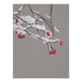 Winterbessen takken bedekt met sneeuw perfect poster (Voorkant)