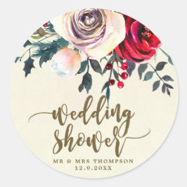 Winterbessen Trouwdouche sticker Kerstmis