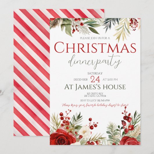 Winterbessen Vakantie Holly Kerstfeest Kaart (Voorkant / Achterkant)