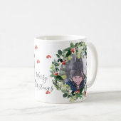 Winterbessen Vrolijk Kerstmis aangepaste foto Koffiemok (Voorkant rechts)