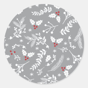 Winterbessen Vrolijk Li'l Kerstvakantie Ronde Sticker