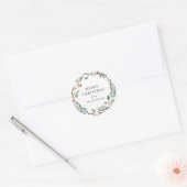 Winterbessenkrans Kerstcadeau Ronde Sticker (Envelop)