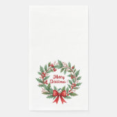 Winterbessenkrans Rood lint Servet (Voorkant)