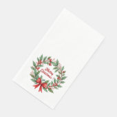 Winterbessenkrans Rood lint Servet (Hoek)
