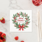 Winterbessenkrans Rood lint Servet (Insitu)