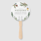 Winterbijtbomen botanische lantaarns handwaaier (Voorkant)