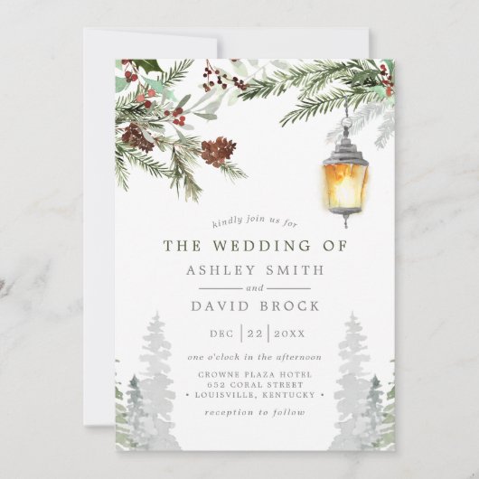 Winterbijtbomen botanische lantaarns kaart (Voorkant)