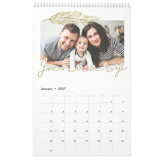 Winterblad Enkele Pagina Agenda, Middelgroot Kalender (Jan 2027)