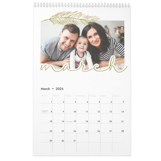 Winterblad Enkele Pagina Agenda, Middelgroot Kalender (Mar 2026)