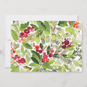 winterblad rode waterverf foto save the date (Achterkant)