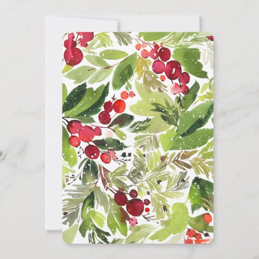 Winterbladerblad met de datumkaart save the date (Achterkant)