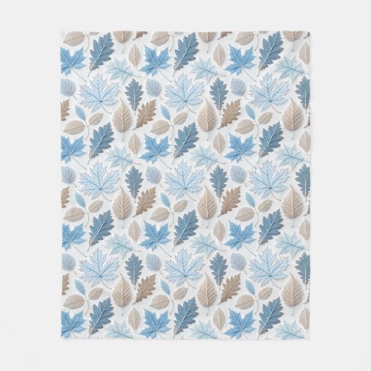 Winterbladeren bedekt met delicate vorst fleece deken (Voorkant)