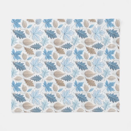 Winterbladeren bedekt met delicate vorst fleece deken (Voorkant (Horizontaal))