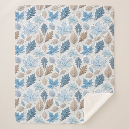 Winterbladeren bedekt met delicate vorst sherpa deken (Voorkant)