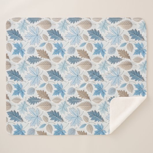 Winterbladeren bedekt met delicate vorst sherpa deken (Voorkant (horizontaal))