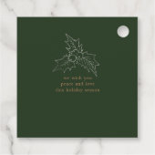 Winterbladeren Elegant Script Faux Folie Vakantie Bedankjes Labels (Achterkant)