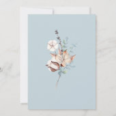 Winterbladeren en herten Waterverf Blauw Bruiloft Kaart (Achterkant)