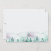 Winterbladeren en Poinsettia Waterverf Kerst Feestdagenkaart (Achterkant)