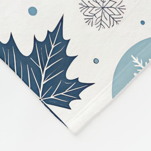 Winterbladeren en sneeuwvormen Fleece Deken (Hoek)