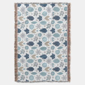 Winterbladeren en sneeuwvormen gooien deken (Voorkant Verticaal)