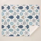 Winterbladeren en sneeuwvormen Sherpa-deken Sherpa Deken (Voorkant (horizontaal))