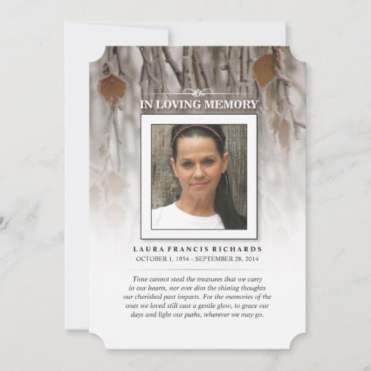 Winterbladeren - Memorial en misschien gedicht Dan Kaart (Voorkant)