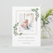 Winterbladeren Prettige feestdagen fotokaart Feestdagenkaart (Staand voorkant)
