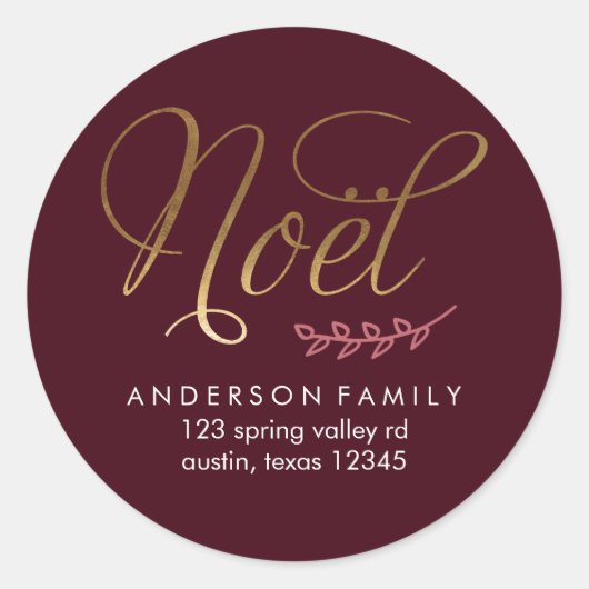 Winterbladeren Ronde Sticker (Voorkant)