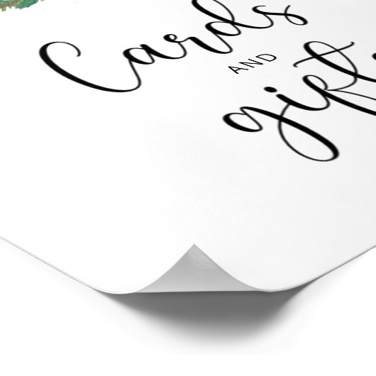 Winterbladerkaarten en baby shower voor geschenken poster (Hoek)