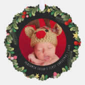 Winterbladerwerk | Eerste Kerstmis voor baby's Ornament Kaart (Voorkant)