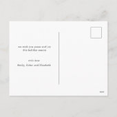 winterbladfeestfoto elegant script feestdagenkaart (Achterkant)