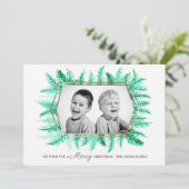 Winterbladgroen waterverf groen feestdagenkaart (Staand voorkant)