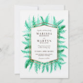 Winterbladgroen waterverf groene bruiloft kaart (Voorkant)