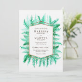 Winterbladgroen waterverf groene bruiloft kaart (Staand voorkant)