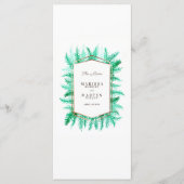 Winterbladgroen waterverf groene bruiloft menu (Voorkant)