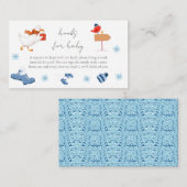 Winterblauw avontuur begint Baby shower Informatiekaartje (Voorkant / Achterkant)